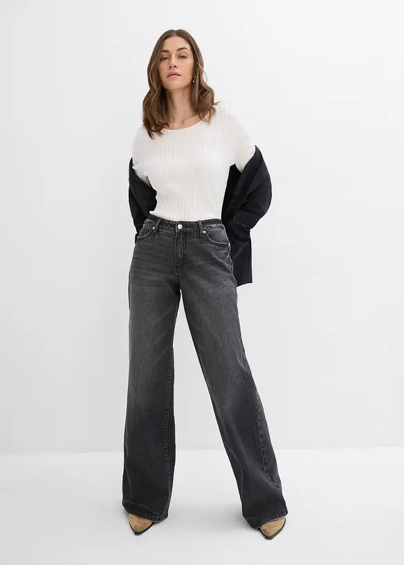 Ribbestrikket topp, bonprix