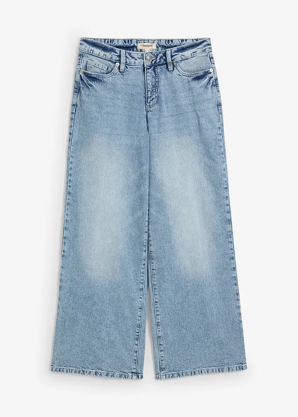 Wide Leg-jeans, Mid Waist, Low Stretch Full Length, bonprix