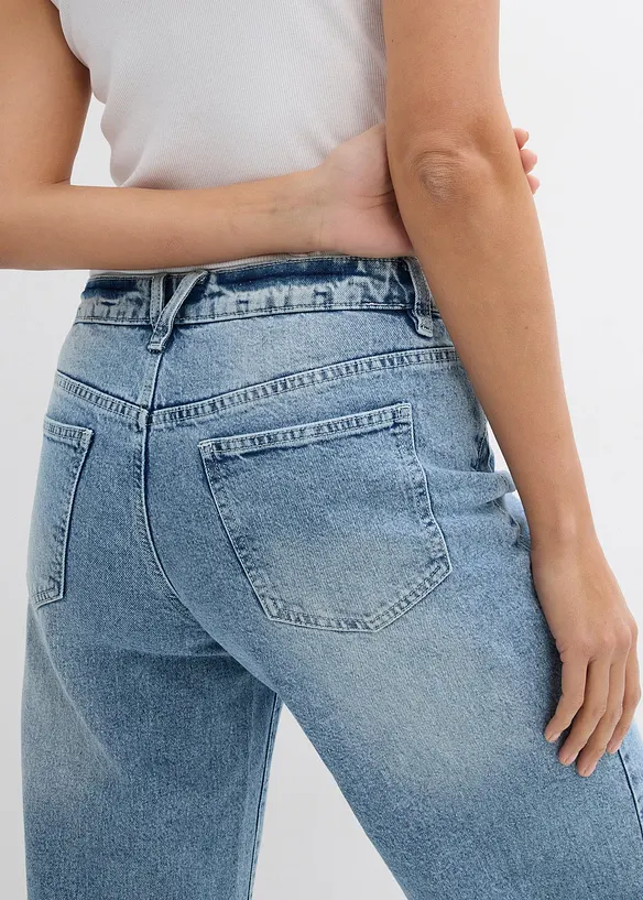 Wide Leg-jeans, Mid Waist, Low Stretch Full Length, bonprix