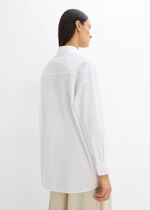 Lang bluse i ren bomull, bonprix