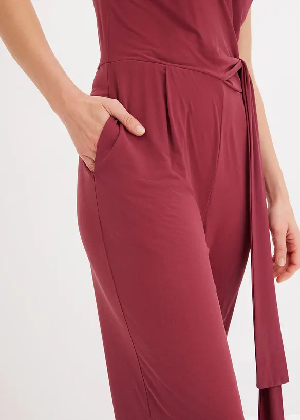Jumpsuit i jersey med knutedetalj, bonprix