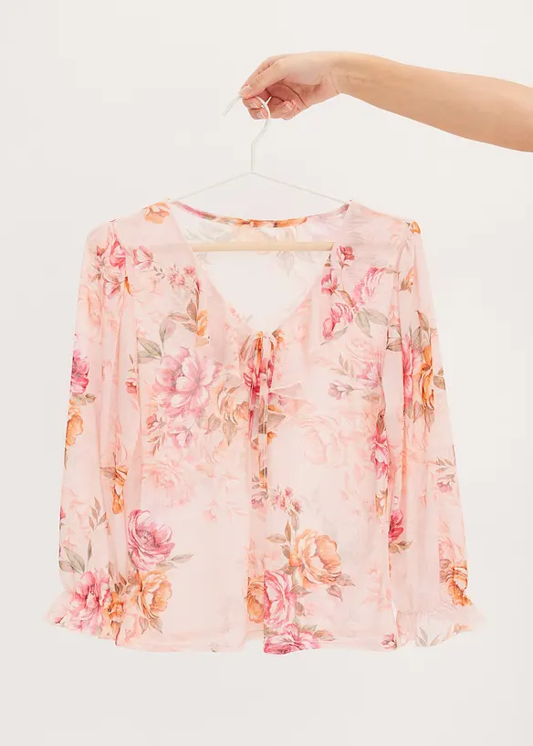 Langermet topp i mesh, bonprix