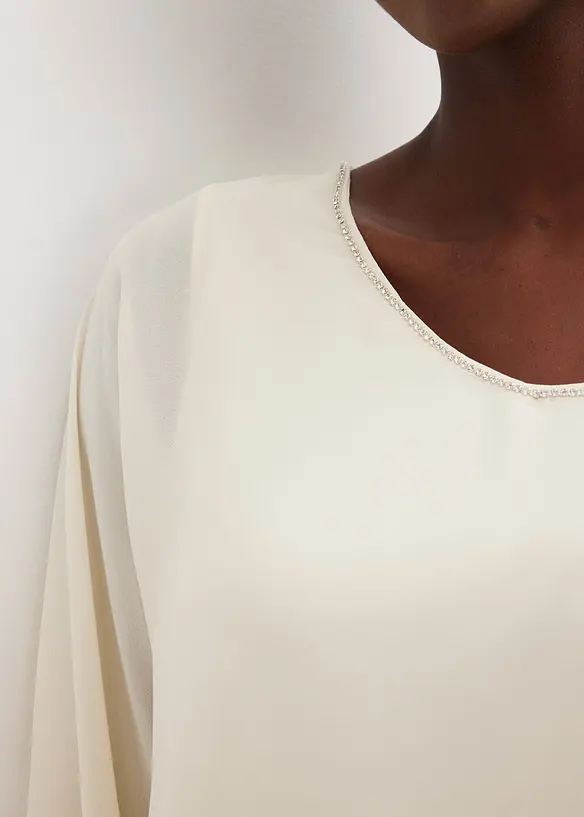 Tunika i chiffon med strass, bonprix