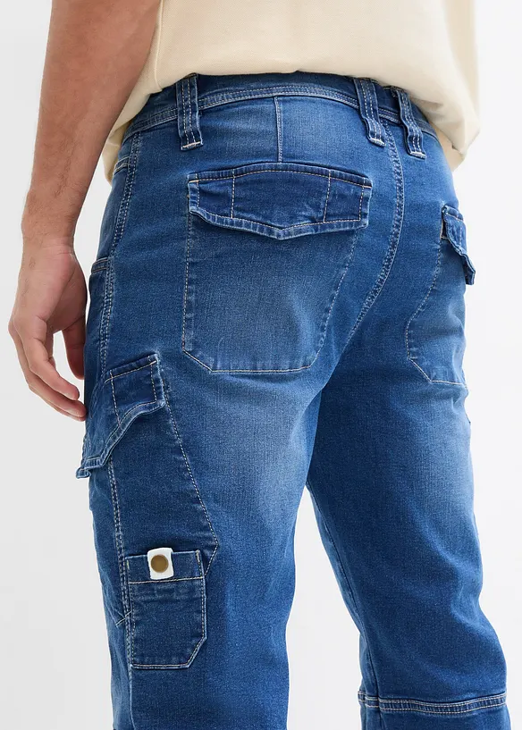 Relaxed Fit-cargojeans med stretch, Straight, bonprix