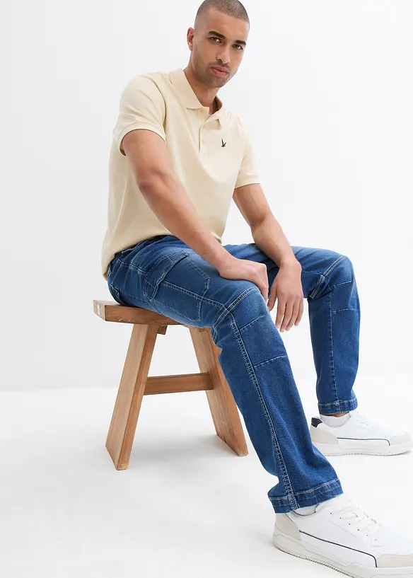 Relaxed Fit-cargojeans med stretch, Straight, bonprix