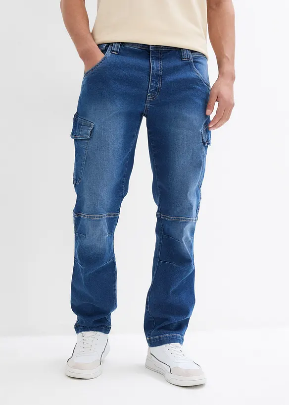 Relaxed Fit-cargojeans med stretch, Straight, bonprix