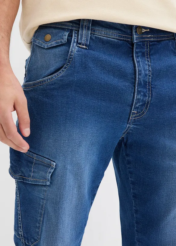 Relaxed Fit-cargojeans med stretch, Straight, bonprix