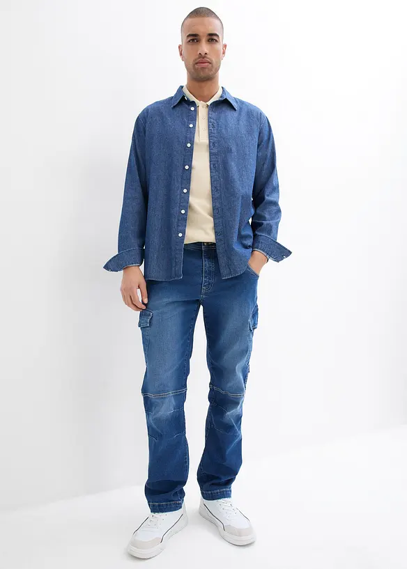 Relaxed Fit-cargojeans med stretch, Straight, bonprix