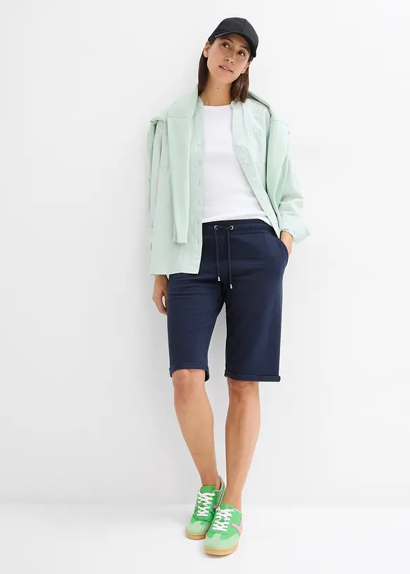 Bermudashorts i trikotmateriale med oppbrett, bonprix