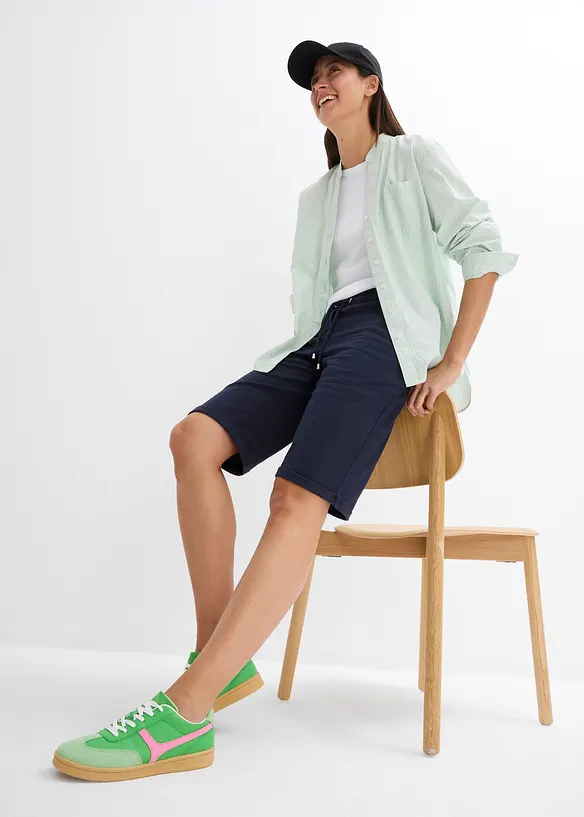 Bermudashorts i trikotmateriale med oppbrett, bonprix