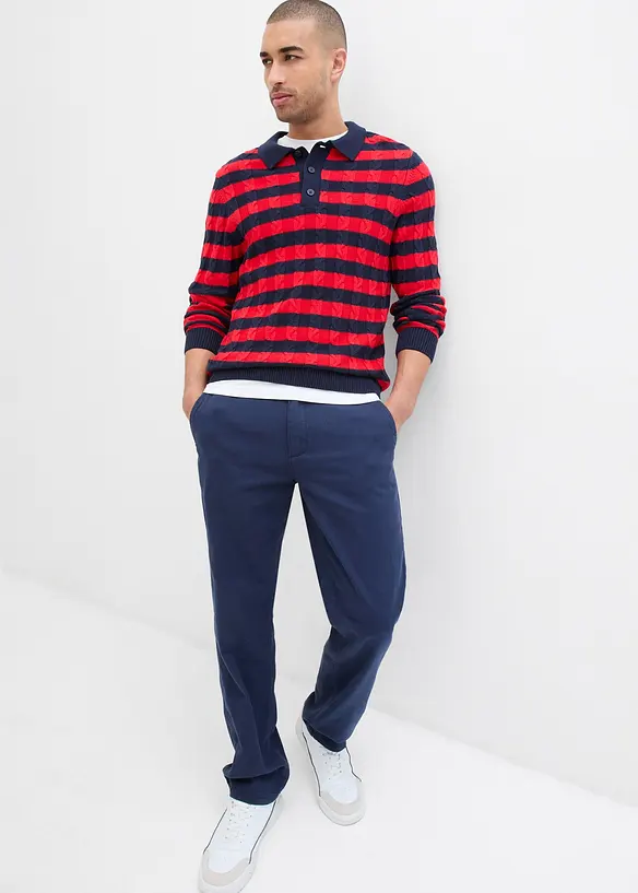 Relaxed Fit-chinos i 100% bomull, Straight, bonprix