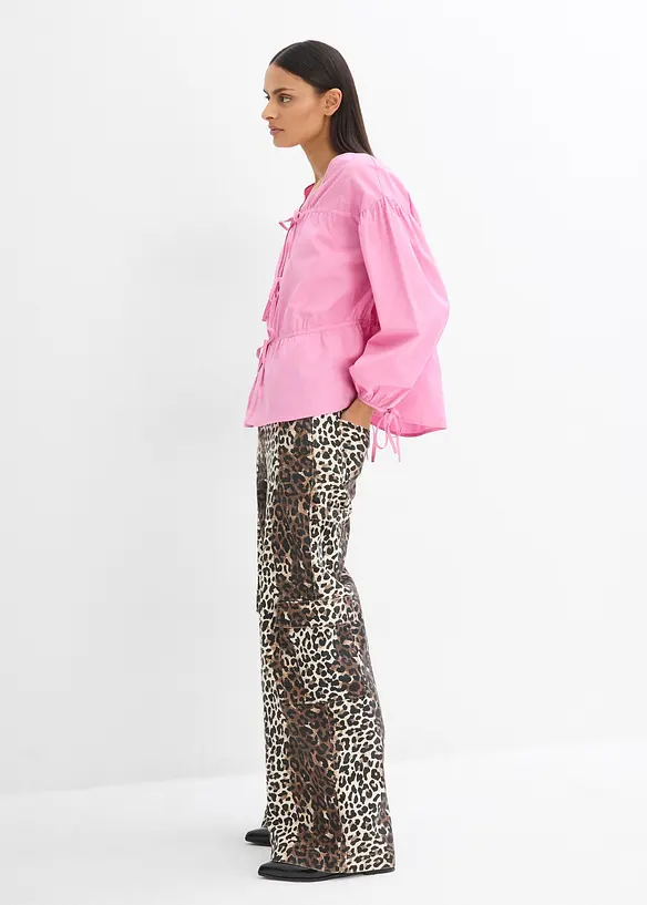Bluse med sløyfer, bonprix