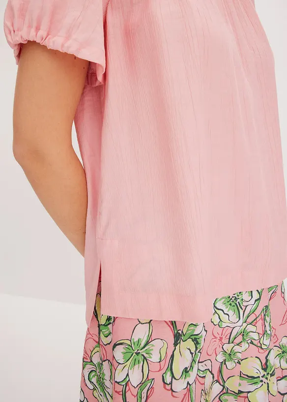 Bluse i krinklet strukturmateriale, bonprix