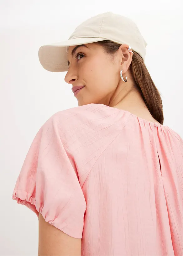 Bluse i krinklet strukturmateriale, bonprix