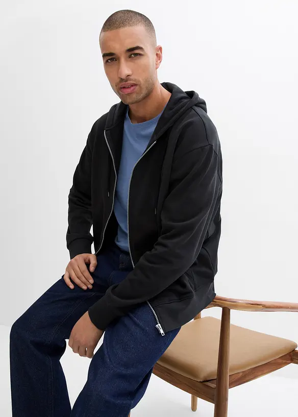 Hettejakke i &oslash;kologisk bomull, Loose Fit, bonprix