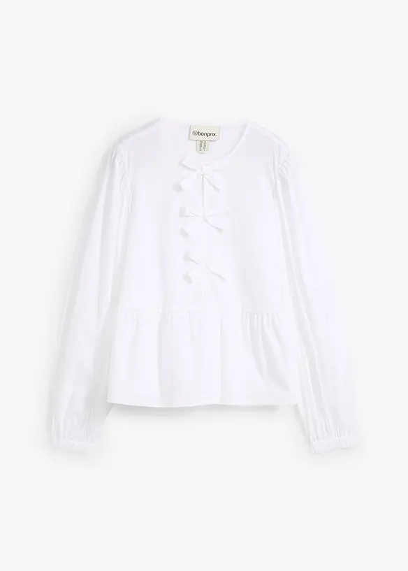 Bluse med sløyfedetaljer, bonprix