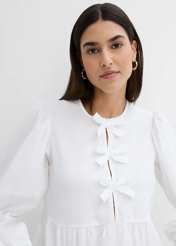 Bluse med sløyfedetaljer, bonprix