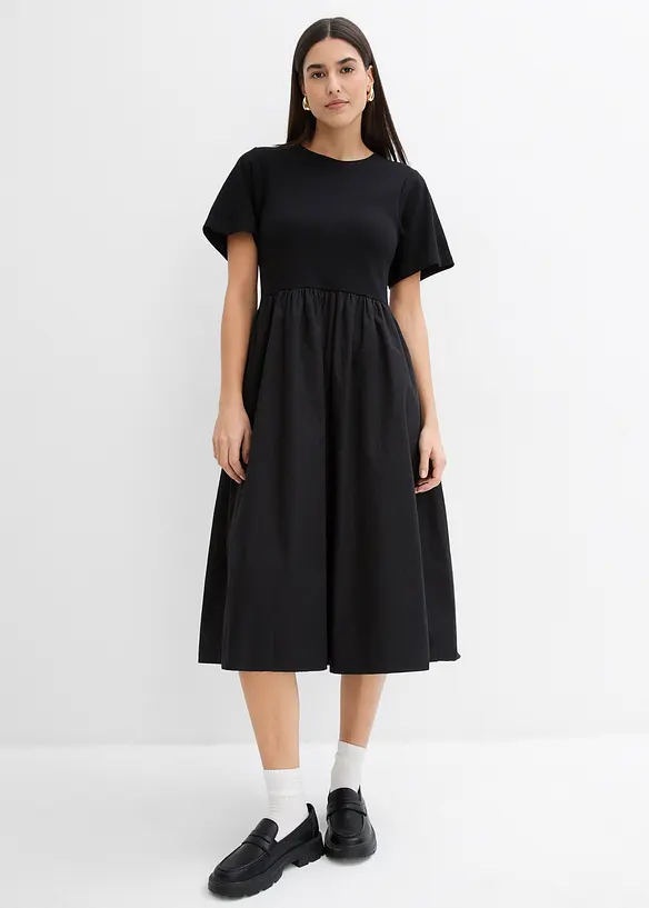 Midikjole i ren bomull, bonprix