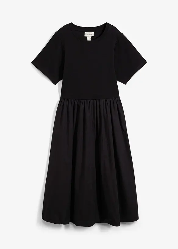 Midikjole i ren bomull, bonprix