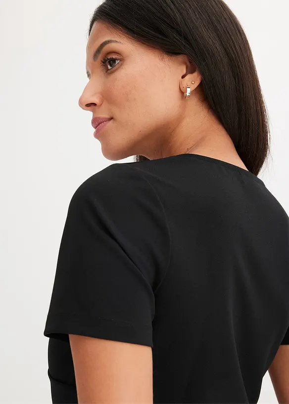Topp med glitrende knytebånd, cropped, bonprix