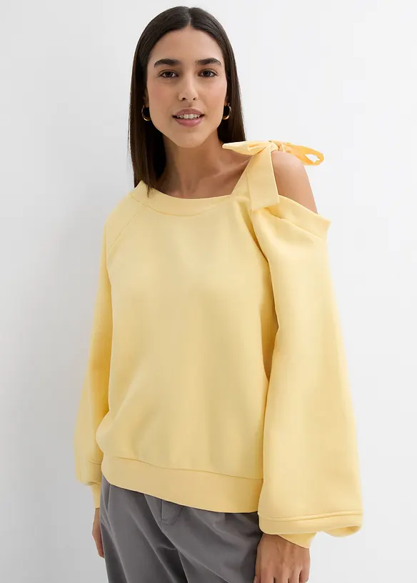 One shoulder-sweatshirt i vid modell, bonprix