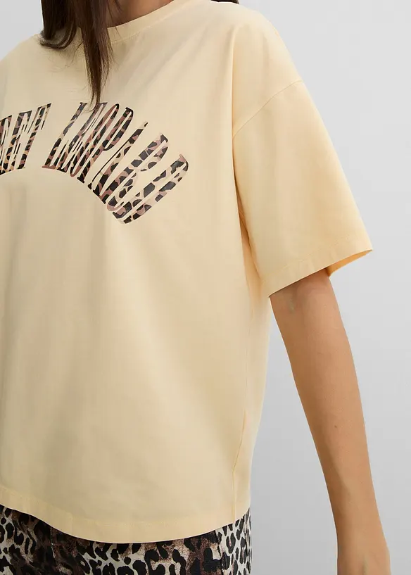 Oversized topp i myk bomullsmiks, bonprix