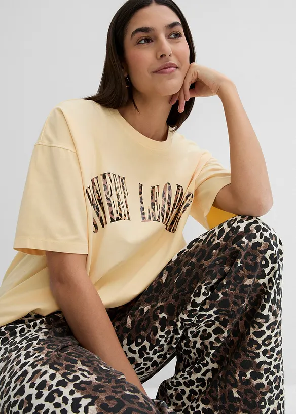 Oversized topp i myk bomullsmiks, bonprix