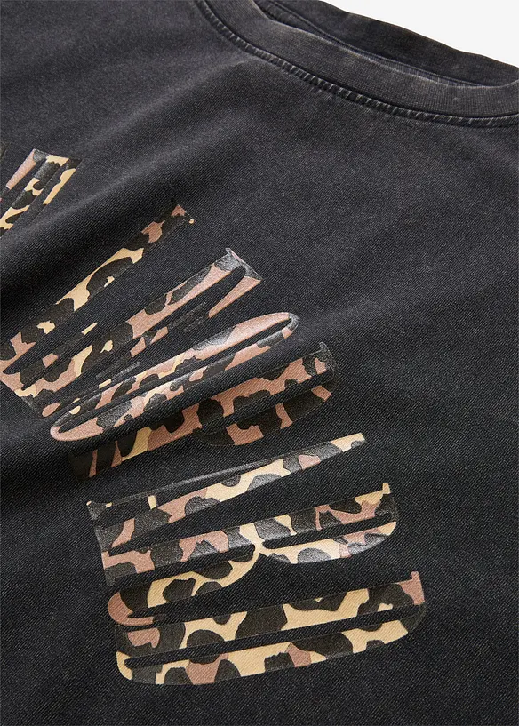 Oversized topp i myk bomullsmiks, bonprix