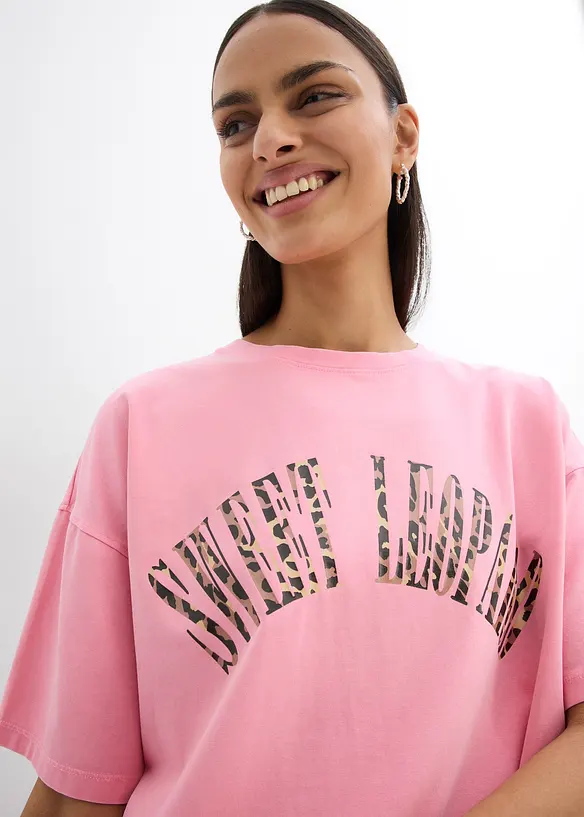 Oversized topp i myk bomullsmiks, bonprix