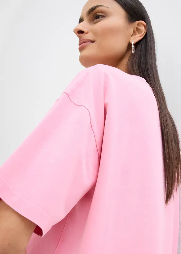 Oversized topp i myk bomullsmiks, bonprix