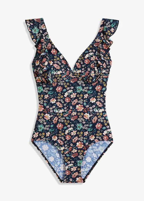 Shape-badedrakt med volanger, lett formende, bonprix