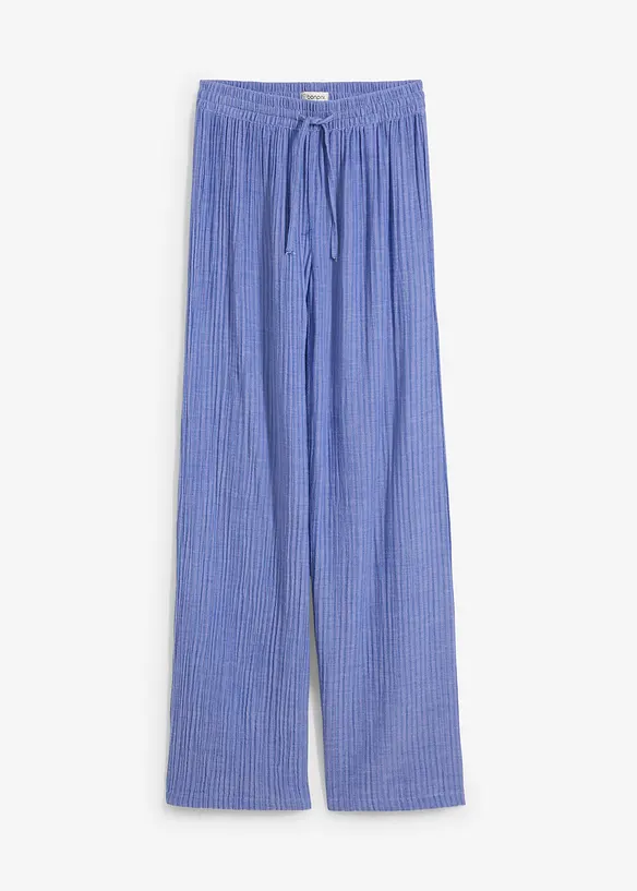 Bukse med vide ben og stripemønster, bonprix