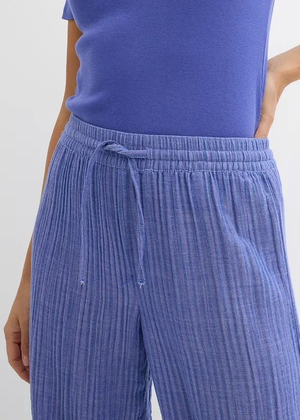 Bukse med vide ben og stripemønster, bonprix