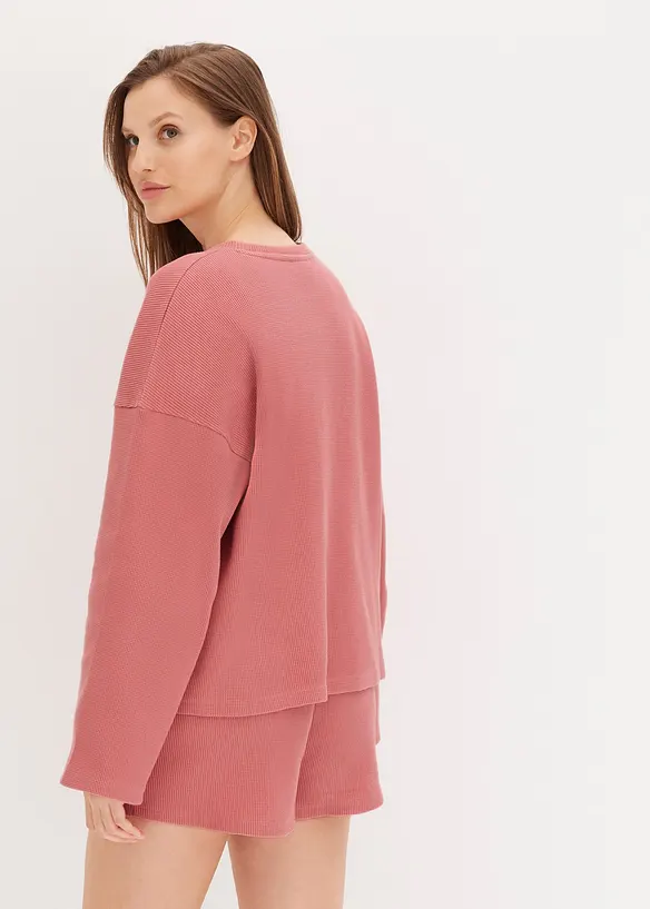 Loungewear-kosedress med shorts i vaflet jersey, bonprix