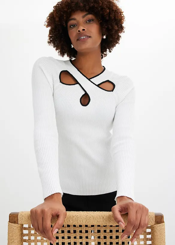 Kort, finstrikket genser, bonprix