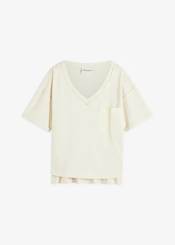 Oversized topp i ren bomull, bonprix