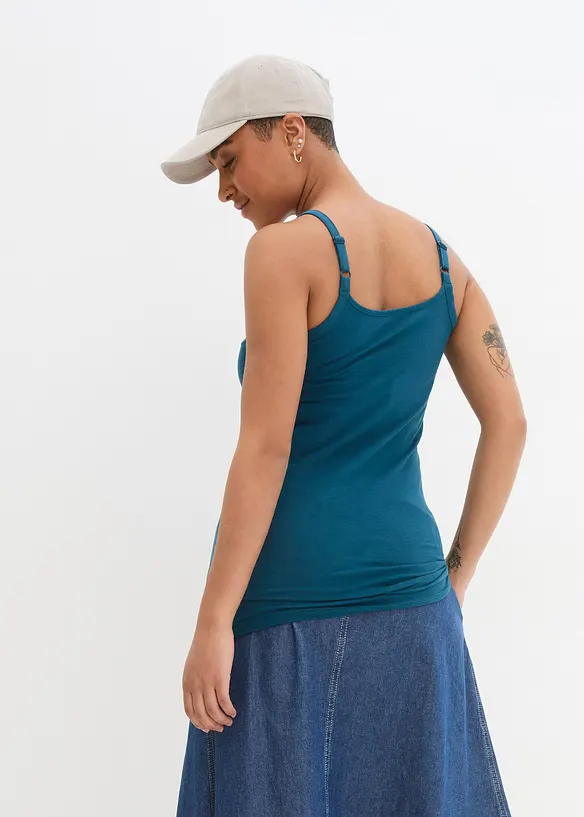 Lang singlet av &oslash;kologisk bomull, 2-pack, bonprix