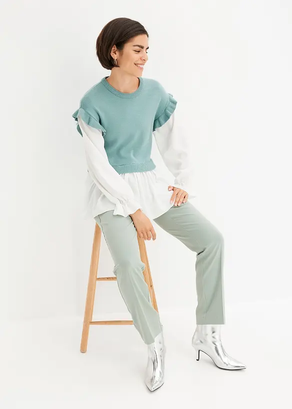 Genser med innfelt bluse, bonprix