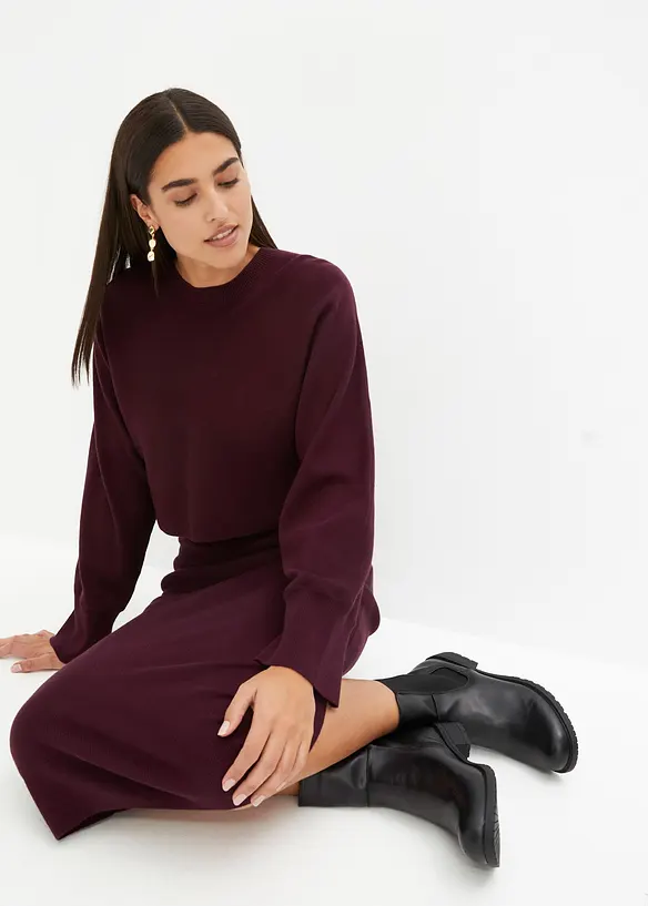 Strikket kjolesett  (2-delt sett), bonprix