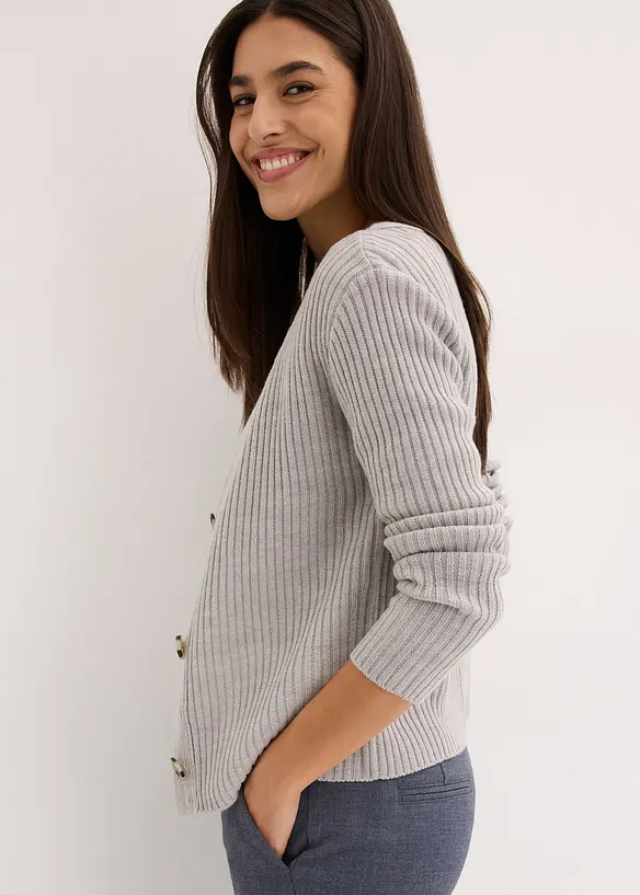 Ribbestrikket cardigan, bonprix