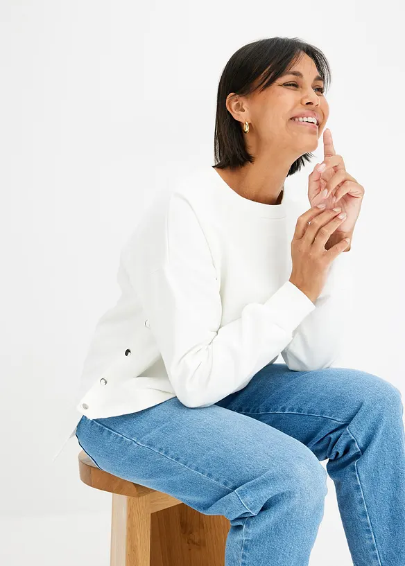 Oversized sweatshirt i ren økologisk bomull, bonprix