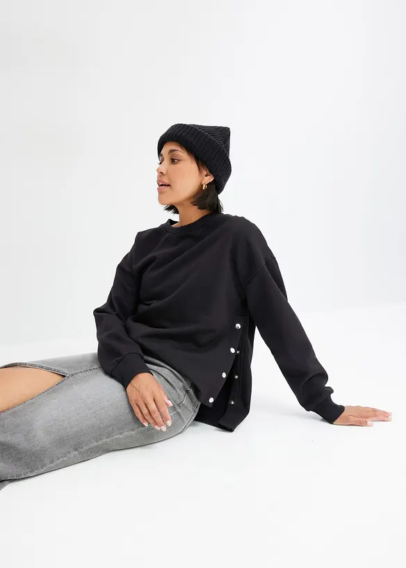 Oversized sweatshirt i ren økologisk bomull, bonprix