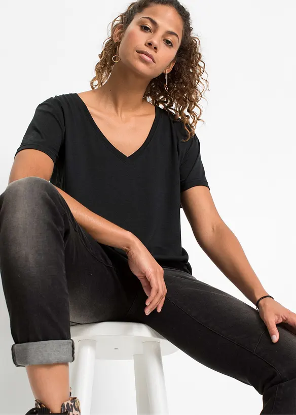 Topp med V-hals, bonprix