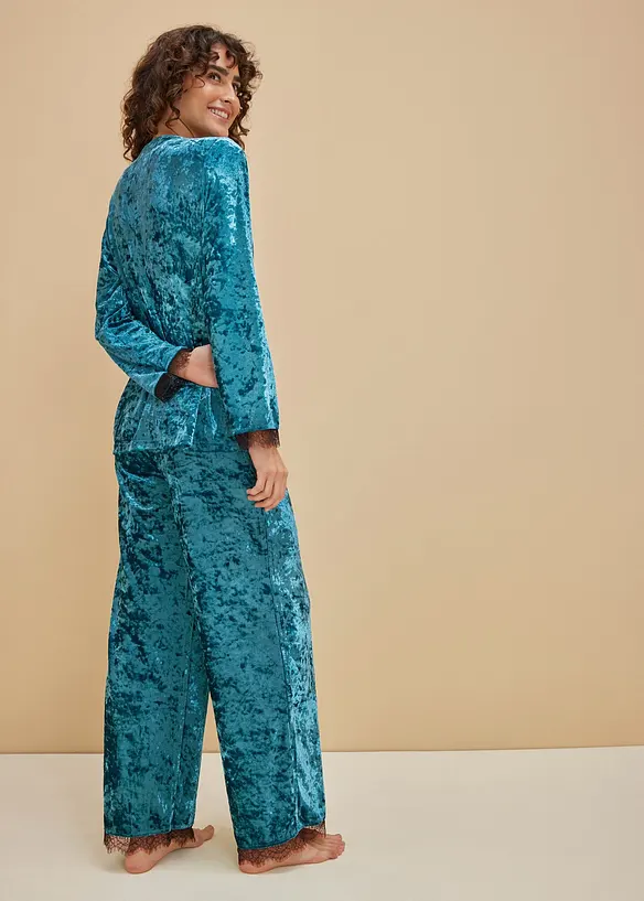 Loungwear i skimrende fløyel, bonprix