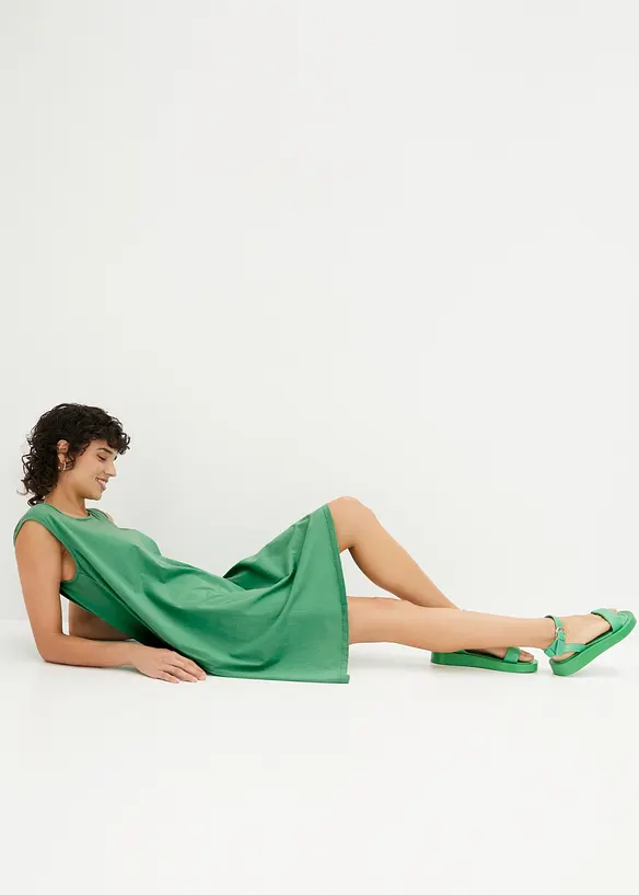 Kort jersey-kjole med A-fasong, uten arm, bonprix