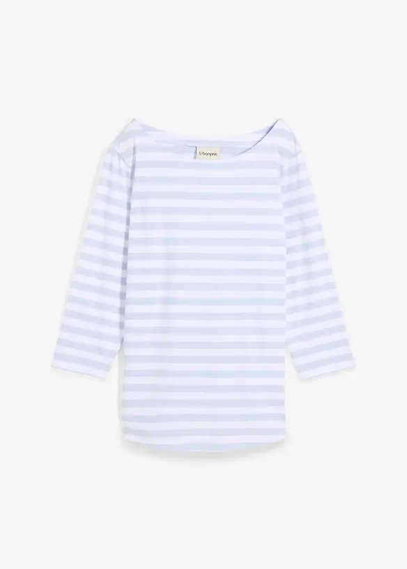Topp med båthals, 3/4-lang arm, bonprix