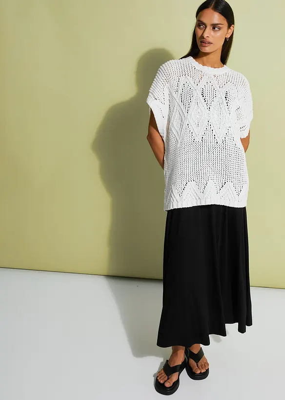 Midikjole med broderi, bonprix