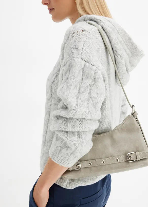 Grovstrikket genser i myk garnmiks med ull, bonprix