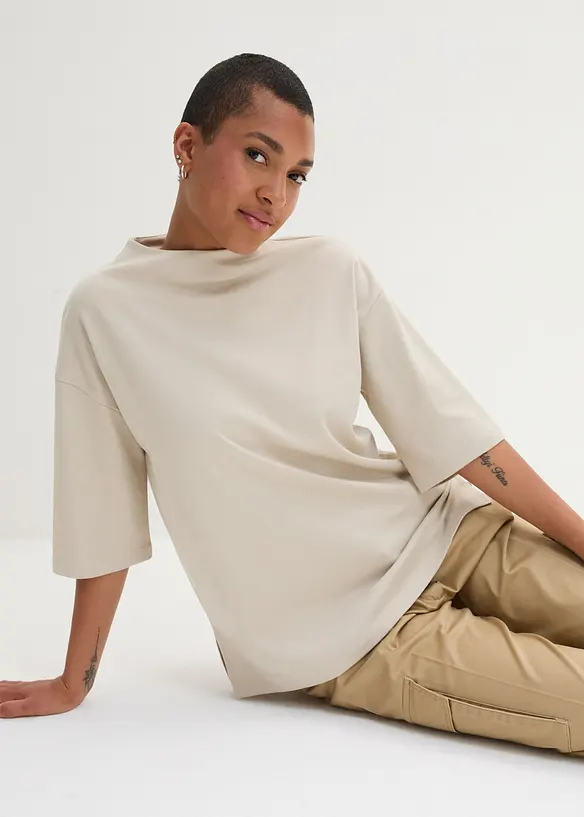 Oversized topp i ren økologisk bomull, bonprix