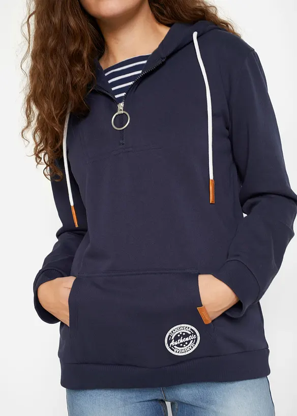 Hettegenser i bomullsmiks, bonprix